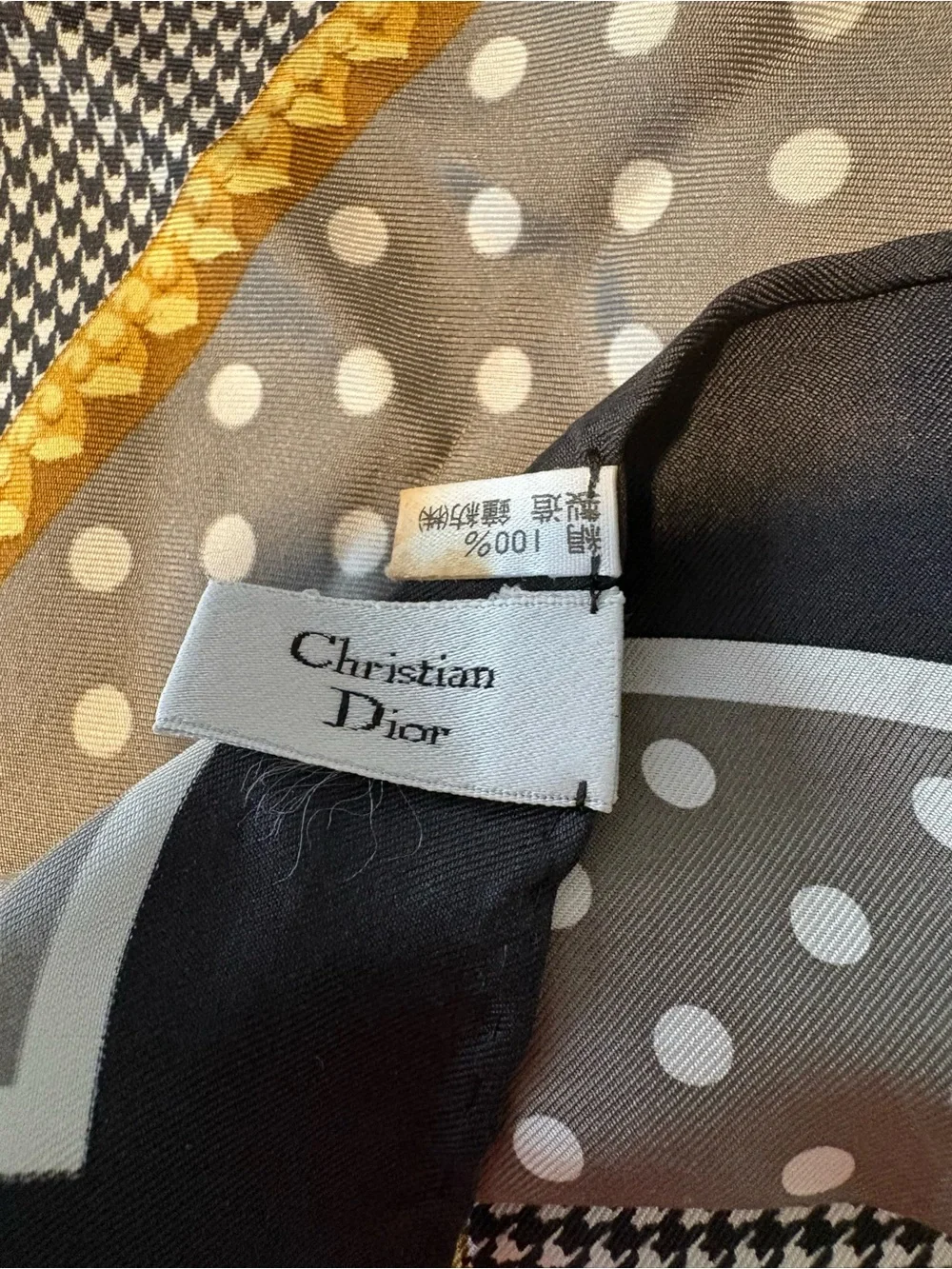 Dior Black, Gray and Gold Decorative Scarf Panel